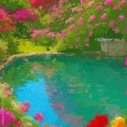 Fotografie Various oil paintings, flowers, chrysanthemums, roses, peonies, butterflies, vil