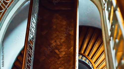 Intricate wooden architectural details of an ornate building interior