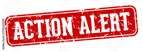 action alert rectangular sign. action alert stamp