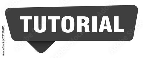 tutorial black sign isolated on transpatent background. tutorial sticker
