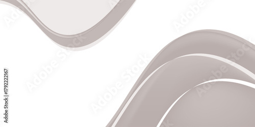 3D realistic top view white podium with abstract white and gray ribbon twist lines on clean background luxury style. You can use for cosmetic beauty product presentation, mockup display, etc. Vector