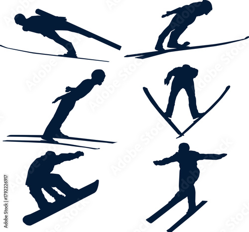 Dynamic Silhouettes of Winter Sports Athletes
