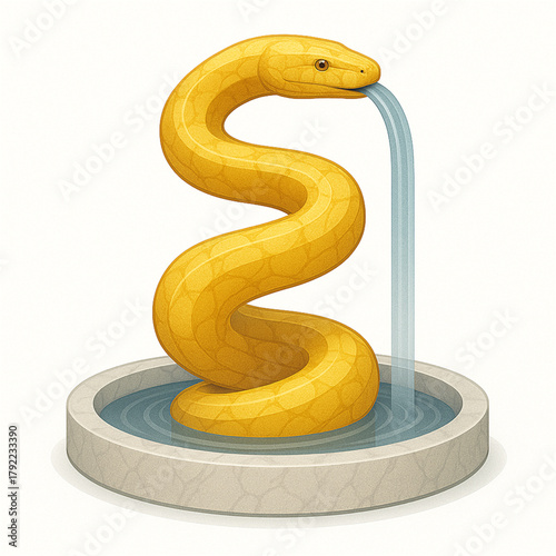 Vector Illustration of Python Fountain