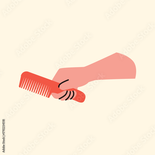 Illustration of an Pet Grooming holding comb