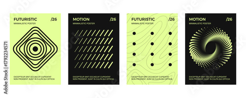 Posters with silhouette minimalistic basic figures, extraordinary graphic assets of geometrical shapes. Modern minimal print.