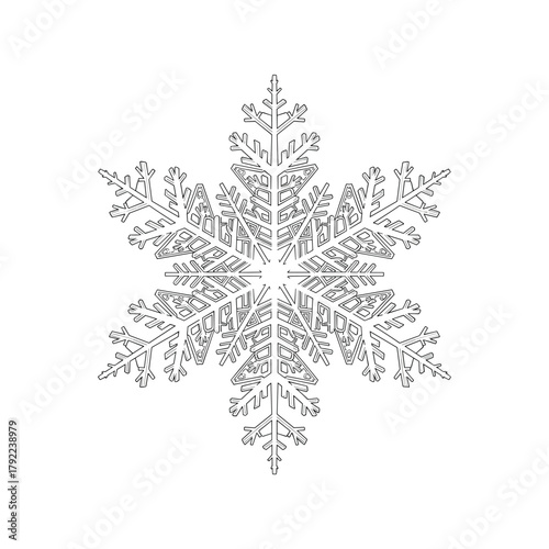 Intricate snowflake design formed by musical notes and symbols in black and white