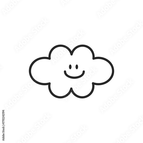 シンプルな雲のアイコン 天気 曇り