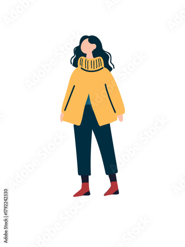vector illustration full length woman portrait