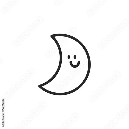 シンプルな三日月のアイコン 天気