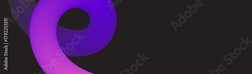 Black banner with gradient curve swirl line. Abstract colorful background. Purple and pink color . Vector illustration, decoration. Modern trendy template for business, design, project, etc.