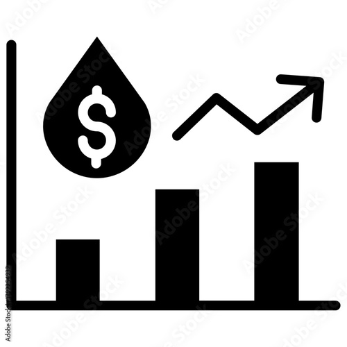Optimistic oil price forecast with steady gains, upward market trend showing strong financial growth, investment opportunity, and economic development