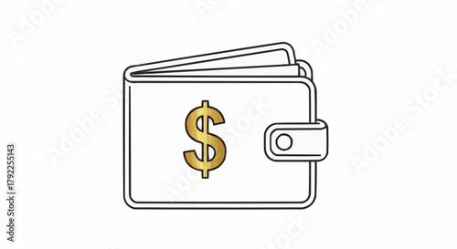 Wallet with Dollar Sign - Financial Security and Wealth Illustration.