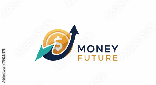 Money Future Logo - Coin with Upward Arrow Symbolizing Financial Growth.