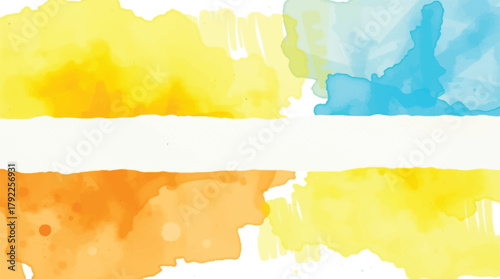 Colorful abstract painted backdrop featuring warm and cool watercolor washes with a central empty space for typography