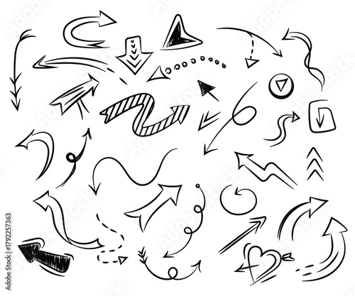 Hand drawn arrow illustration collection