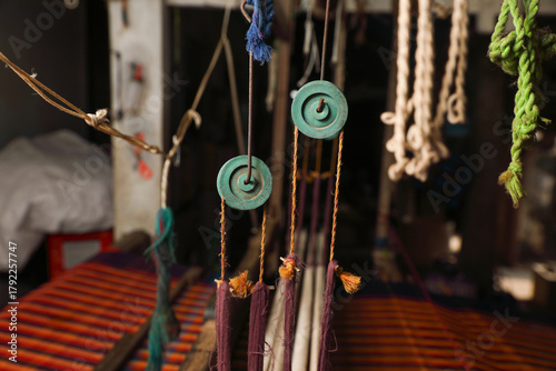 Fotografi Indian traditional handloom pulley or warp pulley
