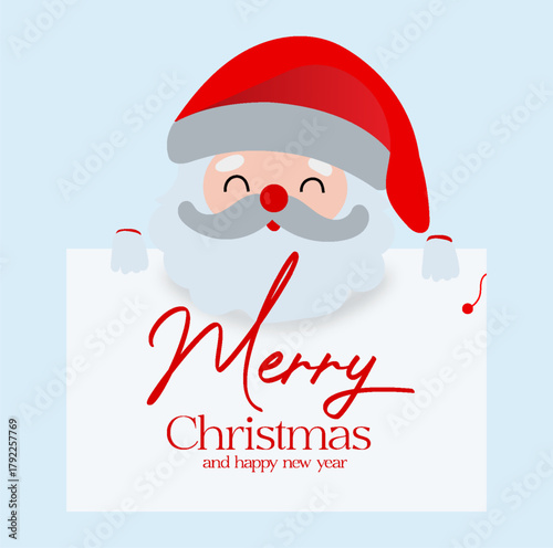 merry christmas and happy new years - Santa's sleigh on white papper - stock illustration