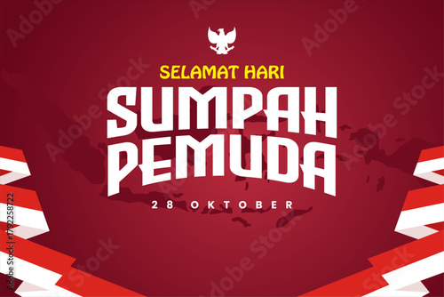 Sumpah Pemuda Power Fist Typography Design Illustration