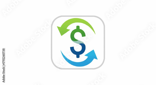 Dollar Sign Currency Exchange Arrows Icon.