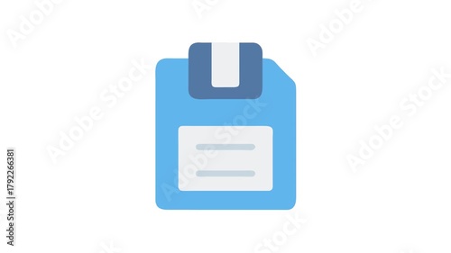 Vintage floppy disk icon in flat style design
