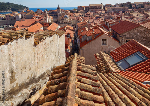 Rooftop view over old town of Dubrovnik Croatia