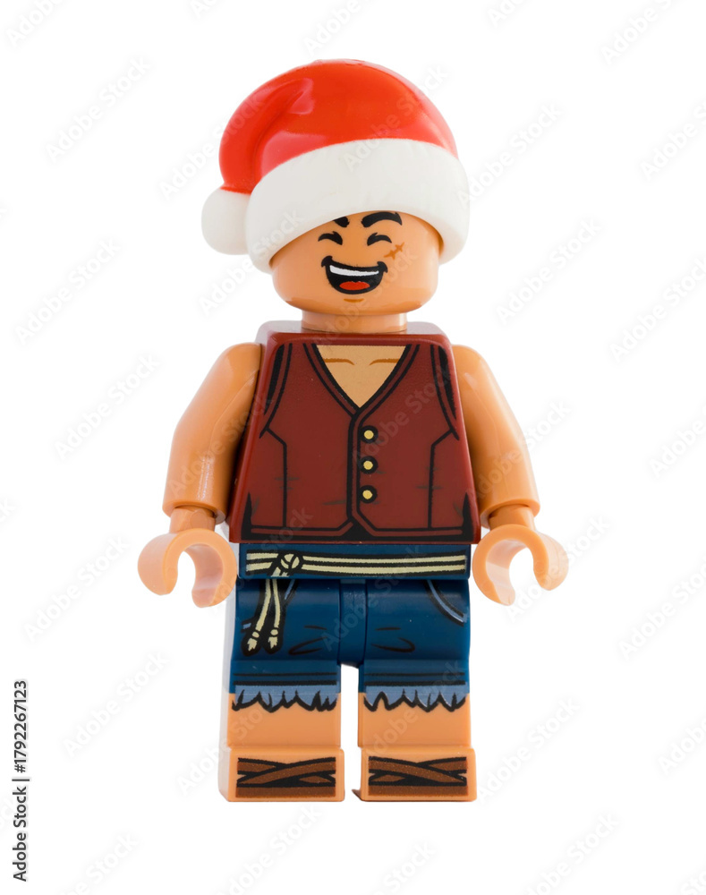 Naklejka premium Dortmund - Deutschland 4. November 2025 - Lego Figur Ruffy mit roter Mütze der Serie One Piece - Studio Aufnahme