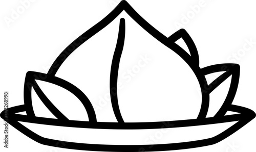 Chinese Shoutao outline with template vector.
Chinese peach birthday bun food named Longevity peach shoutao line art  clipart.
Transparent background.