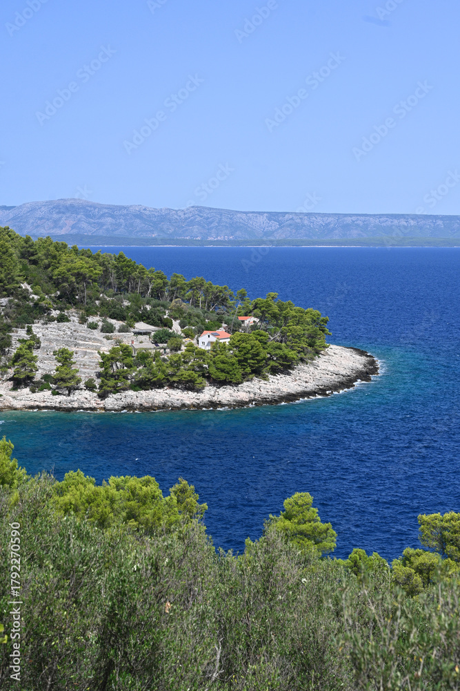 Fototapeta premium Houses by the sea in the island of Korcula in Croatia