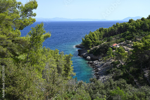 Fototapeta Naklejka Na Ścianę i Meble -  Houses by the sea in the island of Korcula in Croatia