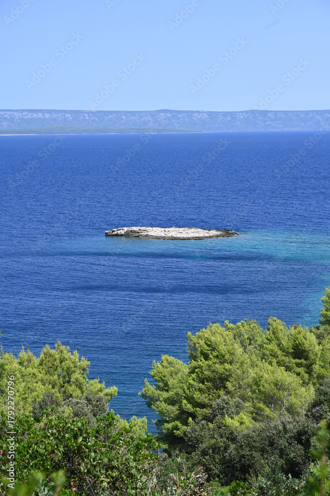 Naklejka premium Picturesque bay on the Adriatic island of Korcula in Croatia