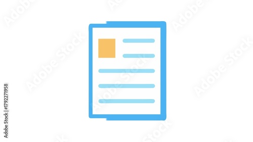 Simple document with data fields outlined in blue style