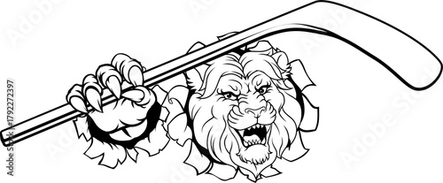 Photography Lion Ice Hockey Team Sports Animal Cartoon Mascot