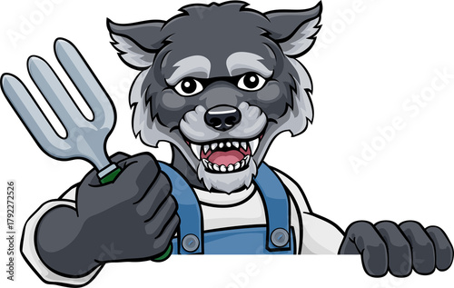 Wolf Gardener Gardening Ani...