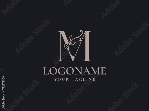 letter M luxury monogram logo design vector