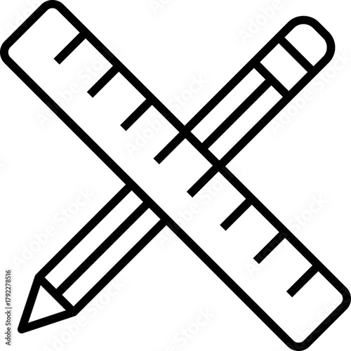 Black stationery icon - outline