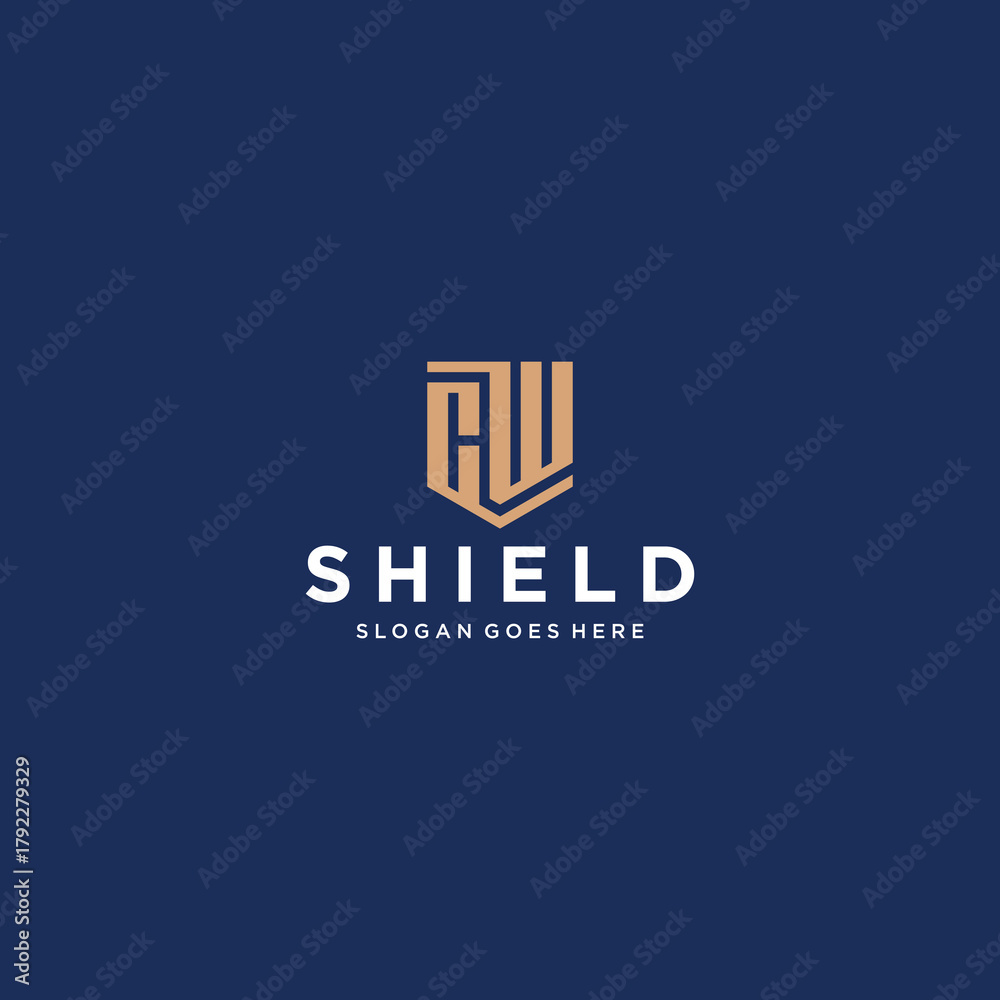 Obraz premium CW Shield Logo Design Inspirations