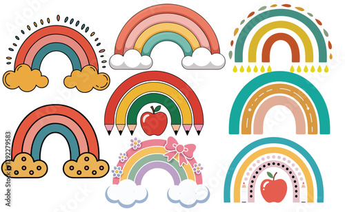 Kids Happy Rainbow baby vector Printing design