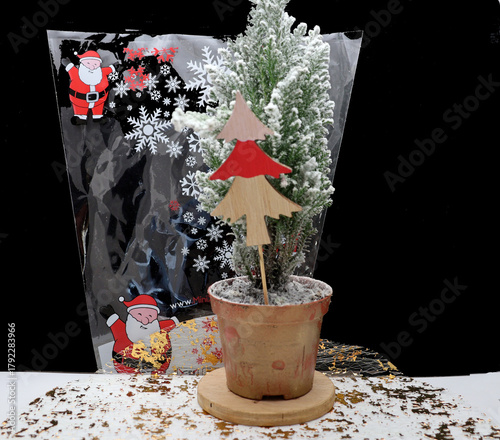 Petit sapin sous emballage