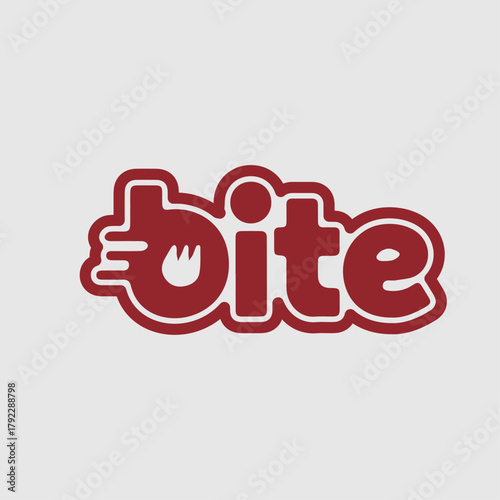 Modern Food Wordmark Logo with Bite Icon "Bite" Design
