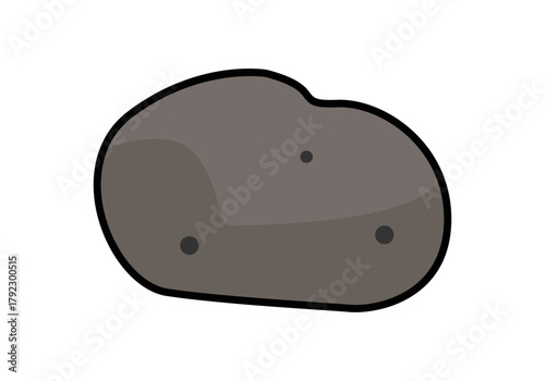 Ilustración vectorial de piedra o roca simple aislada en fondo blanco