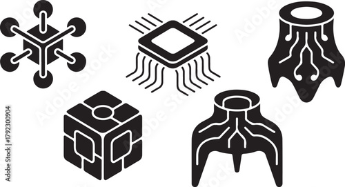 Vector illustration icon set of hand-drawn winter clothes fashion symbols and sketches