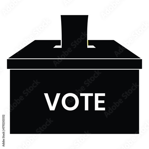 Ballot box icon vector. Voting ballot box silhouette symbol design. Election vote concept box design. Vector illustration.	