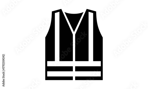 Piktogramm Sicherheitsweste – Symbol für Schutzkleidung, Arbeitssicherheit und Rettung (schwarz)