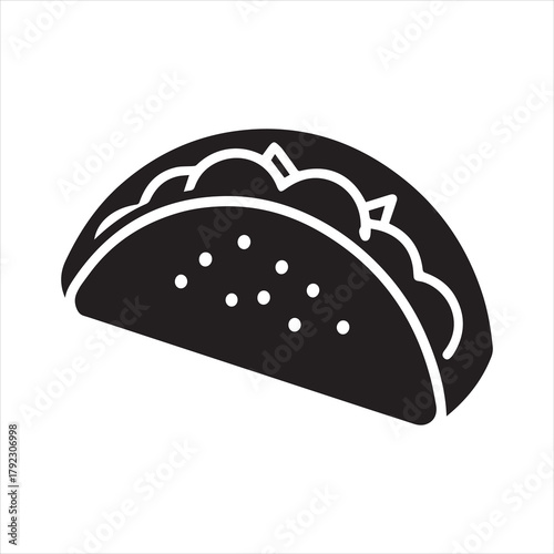 tacos Mexican food icon vector Illustration