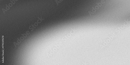 Abstract monochromatic background curved texture transition between tone grey and white. Uniform grain or noise texture reminiscent film grain static. Functions well overlay background