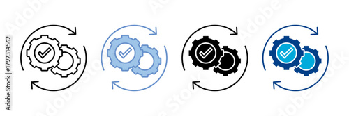 Process  Icon Set Multiple Style Collection