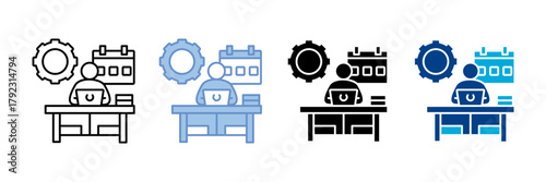 Work Schedule   Icon Set Multiple Style Collection
