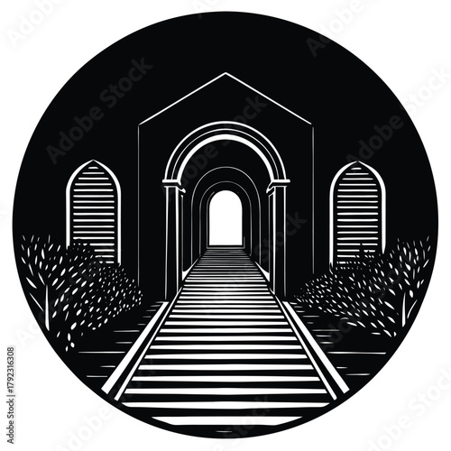 villa-entrances-with-light-tunnels.eps