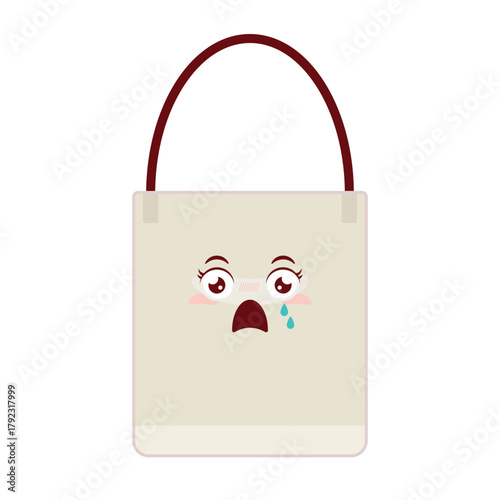 Eco bag scared face cartoon cute
