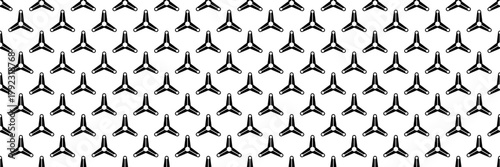horizontal seamless black three junctions with  white line and circle pattern.
